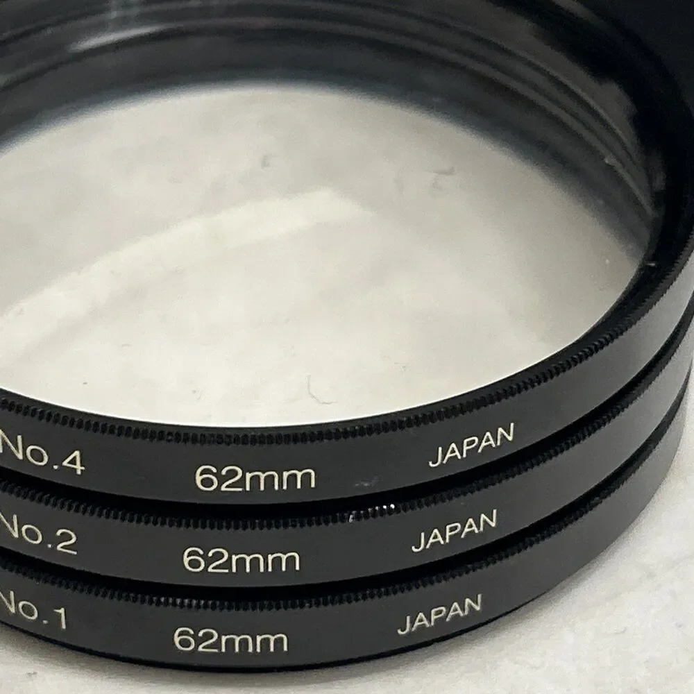 Kenko 62 MM Close Up Filter Set +1, +2, +4 w/Case - Optical Glass